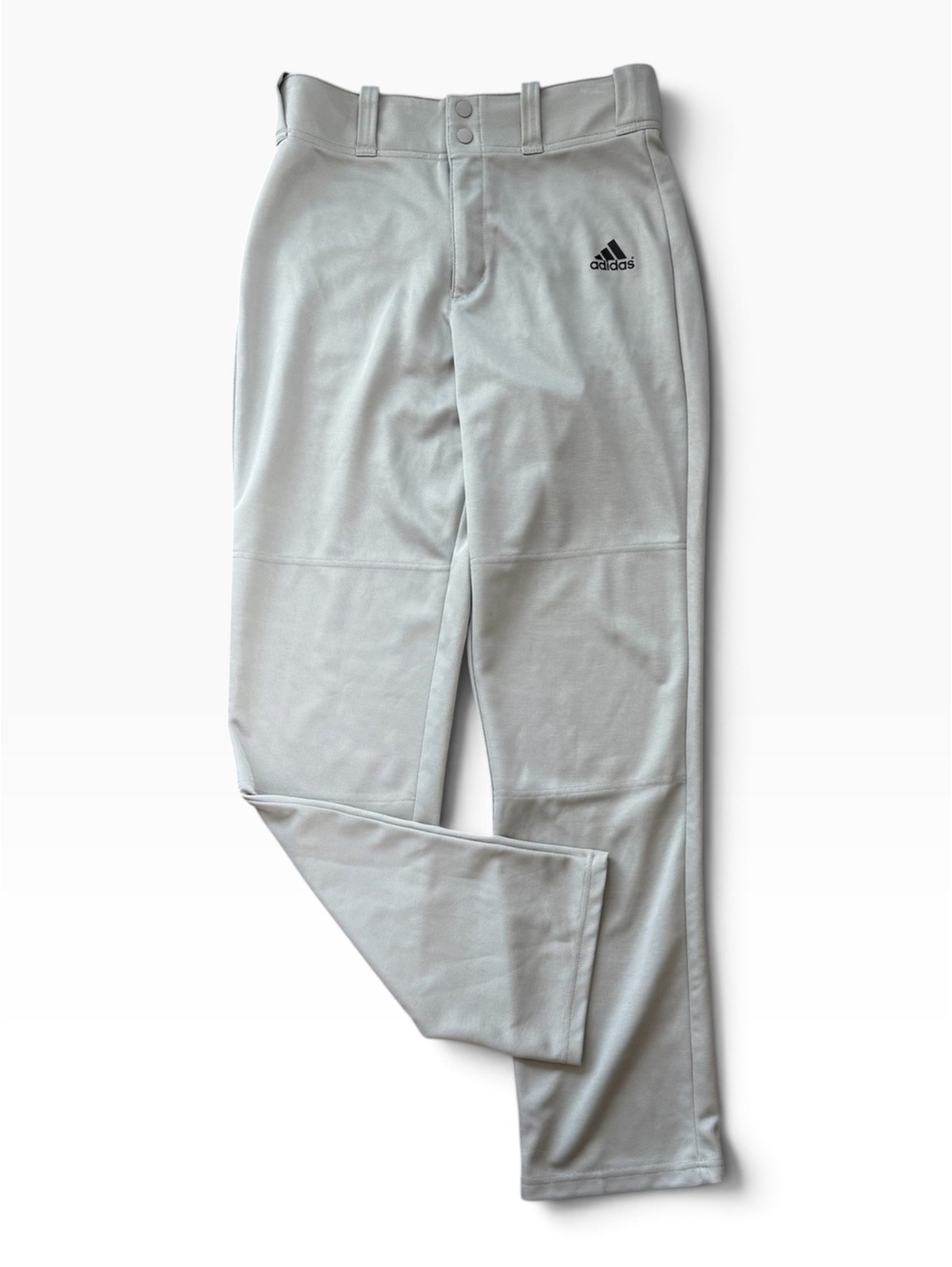 adidas Men's Small Gray Triple Stripe Open Bottom Baseball Pants S